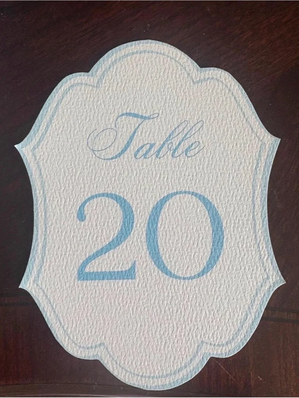 Elegant Blue Table Number Card - Set of 20 Decorative Table Signs